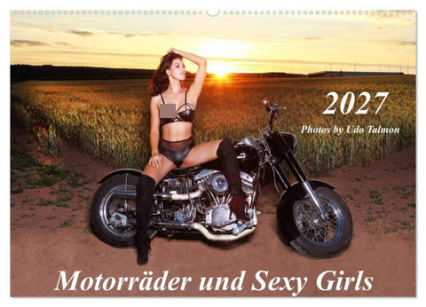 Motorräder und Sexy Girls (Wandkalender 2027 DIN A2 quer), CALVENDO Monatskalender