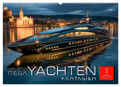Mega Yachten Fantasien (Wandkalender 2027 DIN A2 quer), CALVENDO Monatskalender