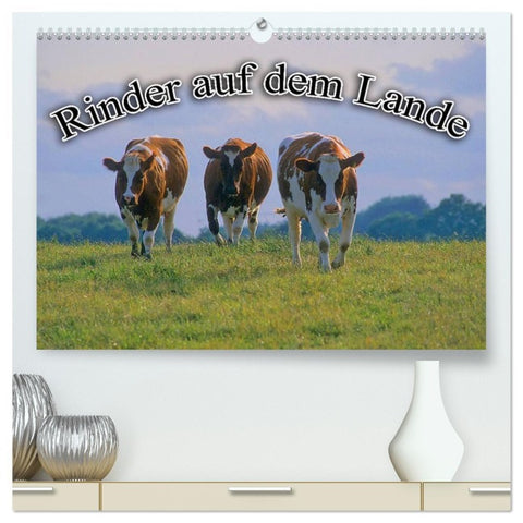 Rinder auf dem Lande (hochwertiger Premium Wandkalender 2026 DIN A2 quer), Kunstdruck in Hochglanz