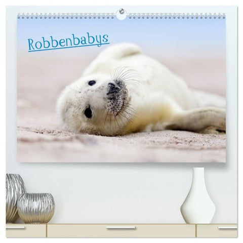 Robbenbabys (hochwertiger Premium Wandkalender 2027 DIN A2 quer), Kunstdruck in Hochglanz
