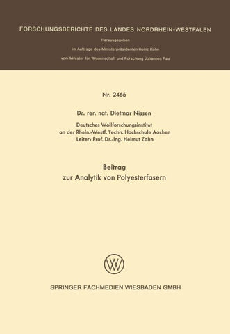 Beitrag zur Analytik von Polyesterfasern