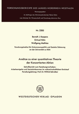 Ansätze zu einer quantitativen Theorie der Konzertierten Aktion