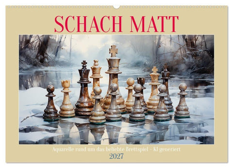 Schach Matt (Wandkalender 2027 DIN A2 quer), CALVENDO Monatskalender