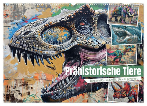 Prähistorische Tiere (Wandkalender 2027 DIN A2 quer), CALVENDO Monatskalender