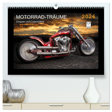 Motorrad-Träume - Chopper und Custombikes (hochwertiger Premium Wandkalender 2026 DIN A2 quer), Kunstdruck in Hochglanz