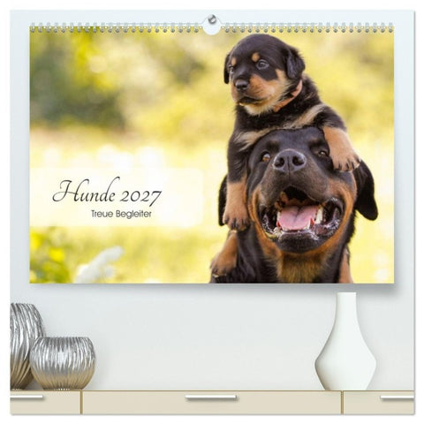 Hunde 2027 - Treue Begleiter (hochwertiger Premium Wandkalender 2027 DIN A2 quer), Kunstdruck in Hochglanz