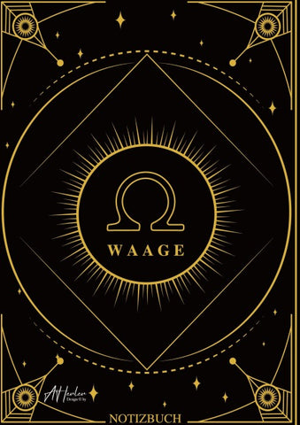 Edles Notizbuch Sternzeichen Waage | Designed by Alfred Herler