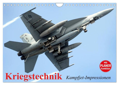 Kriegstechnik. Kampfjet-Impressionen (Wandkalender 2026 DIN A4 quer), CALVENDO Monatskalender
