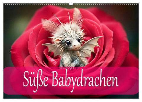 Süße Babydrachen (Wandkalender 2027 DIN A2 quer), CALVENDO Monatskalender