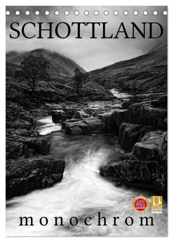 Schottland Monochrom (Tischkalender 2027 DIN A5 hoch), CALVENDO Monatskalender