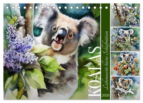 Koalas, liebenswerte kleine Schlafmützen (Tischkalender 2026 DIN A5 quer), CALVENDO Monatskalender