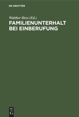 Familienunterhalt bei Einberufung