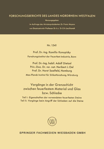 Vorgänge in der Grenzschicht zwischen feuerfestem Material und Glas bzw. Schlacke