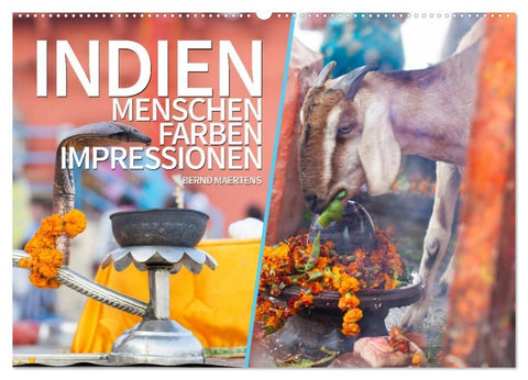 INDIEN Menschen Farben Impressionen (Wandkalender 2026 DIN A2 quer), CALVENDO Monatskalender