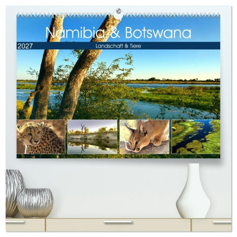 Namibia & Botswana (hochwertiger Premium Wandkalender 2027 DIN A2 quer), Kunstdruck in Hochglanz