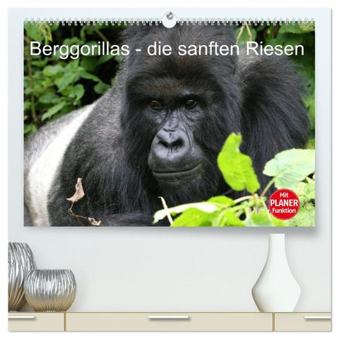 Berggorillas - die sanften Riesen (hochwertiger Premium Wandkalender 2027 DIN A2 quer), Kunstdruck in Hochglanz