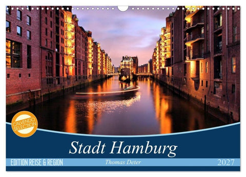 Stadt Hamburg (Wandkalender 2027 DIN A3 quer), CALVENDO Monatskalender