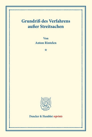 Grundriß des Verfahrens außer Streitsachen.