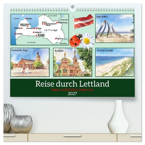 Reise durch Lettland (hochwertiger Premium Wandkalender 2027 DIN A2 quer), Kunstdruck in Hochglanz
