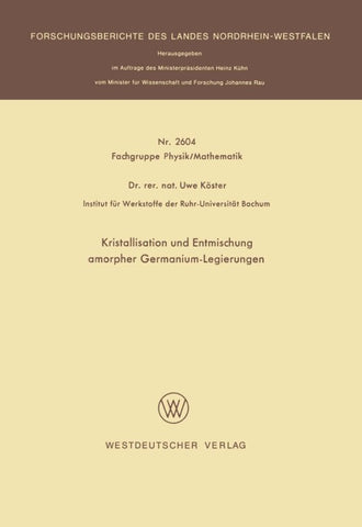 Kristallisation und Entmischung amorpher Germanium-Legierungen