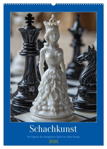 Schachkunst (Wandkalender 2026 DIN A2 hoch), CALVENDO Monatskalender