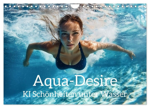 Aqua Desire – KI-Schönheiten unter Wasser (Wandkalender 2027 DIN A4 quer), CALVENDO Monatskalender