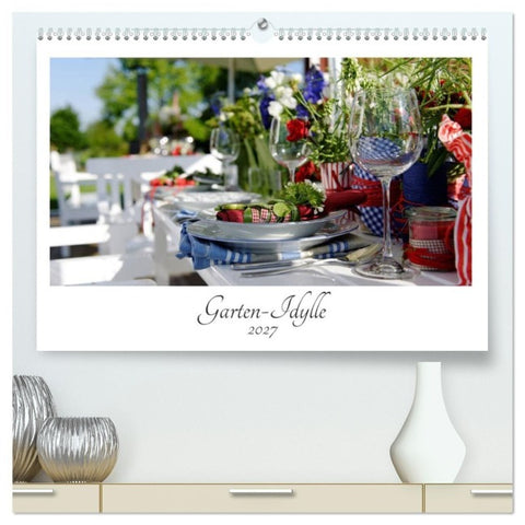 Garten-Idylle 2027 (hochwertiger Premium Wandkalender 2027 DIN A2 quer), Kunstdruck in Hochglanz