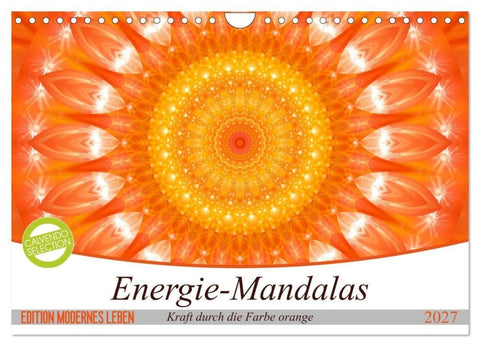 Energie - Mandalas in orange (Wandkalender 2027 DIN A4 quer), CALVENDO Monatskalender