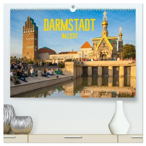 Darmstadt im Licht (hochwertiger Premium Wandkalender 2027 DIN A2 quer), Kunstdruck in Hochglanz
