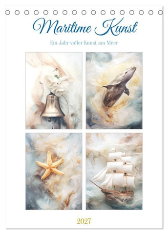 Maritime Kunst (Tischkalender 2027 DIN A5 hoch), CALVENDO Monatskalender