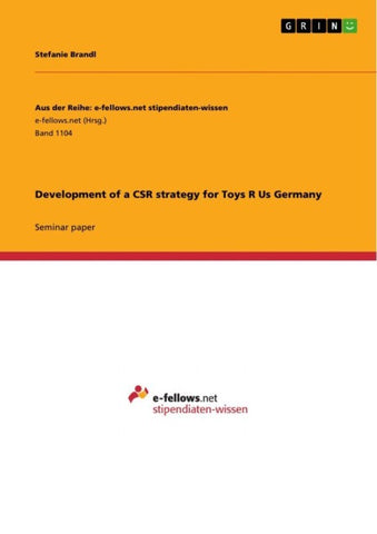 Development of a CSR strategy for Toys R Us Germany