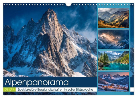 Alpenpanorama (Wandkalender 2027 DIN A3 quer), CALVENDO Monatskalender