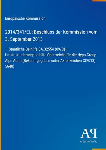 2014/341/EU: Beschluss der Kommission vom 3. September 2013