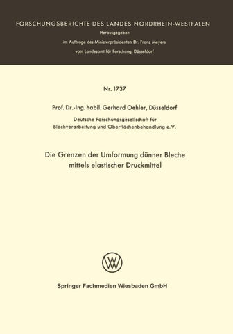 Die Grenzen der Umformung dünner Bleche mittels elastischer Druckmittel