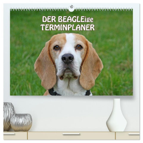 DER BEAGLEige TERMINPLANER (hochwertiger Premium Wandkalender 2026 DIN A2 quer), Kunstdruck in Hochglanz