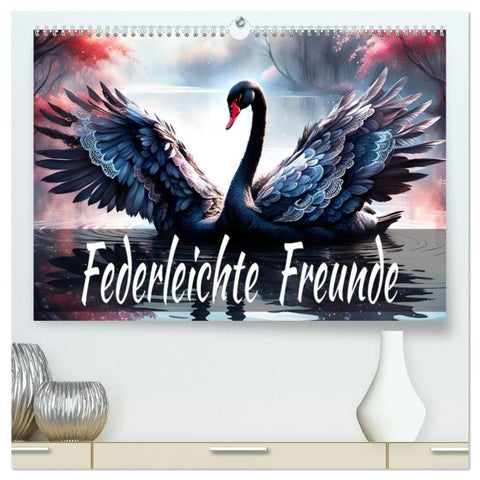 Federleichte Freunde (hochwertiger Premium Wandkalender 2027 DIN A2 quer), Kunstdruck in Hochglanz