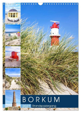 Borkum Strandspaziergang (Wandkalender 2027 DIN A3 hoch), CALVENDO Monatskalender