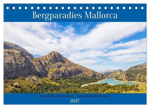 Bergparadies Mallorca (Tischkalender 2027 DIN A5 quer), CALVENDO Monatskalender