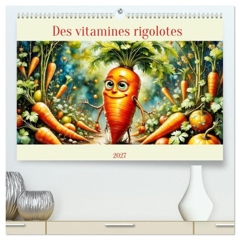 Des vitamines rigolotes (Calendrier mural haut de gamme 2027 DIN A2 vertical), CALVENDO calendrier mensuel