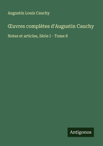¿uvres complètes d'Augustin Cauchy
