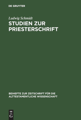 Studien zur Priesterschrift