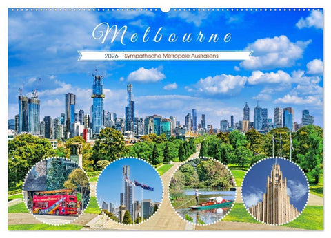Melbourne - Sympathische Metropole Australiens (Wandkalender 2026 DIN A2 quer), CALVENDO Monatskalender