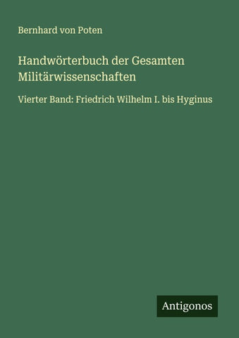 Handwörterbuch der Gesamten Militärwissenschaften