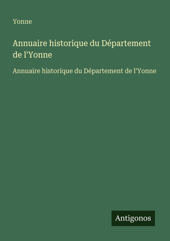 Annuaire historique du Département de l'Yonne