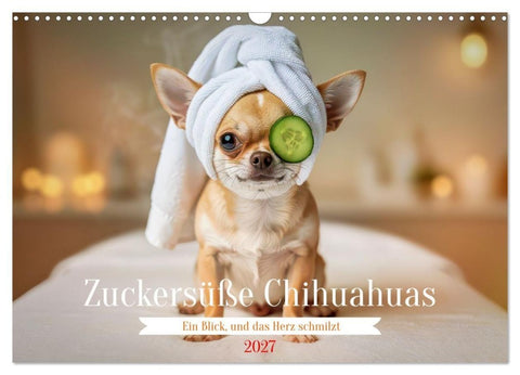 Zuckersüße Chihuahuas (Wandkalender 2027 DIN A3 quer), CALVENDO Monatskalender