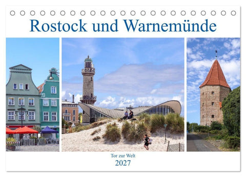 Rostock und Warnemünde - Tor zur Welt (Tischkalender 2027 DIN A5 quer), CALVENDO Monatskalender