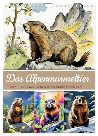 Das Alpenmurmeltier (Wandkalender 2027 DIN A4 hoch), CALVENDO Monatskalender