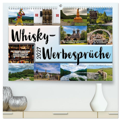 Whisky-Werbesprüche (hochwertiger Premium Wandkalender 2027 DIN A2 quer), Kunstdruck in Hochglanz