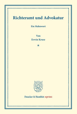 Richteramt und Advokatur.