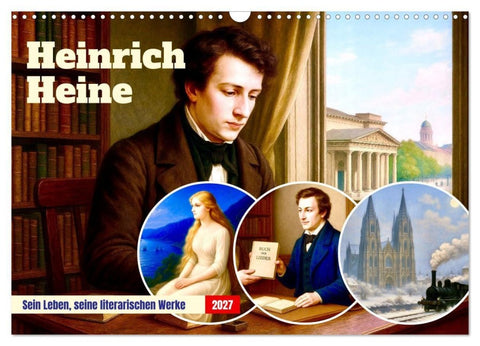 Heinrich Heine. Sein Leben, seine literarischen Werke (Wandkalender 2027 DIN A3 quer), CALVENDO Monatskalender